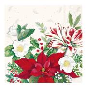 Ihr - Servetti Christmas Florals 33x33 cm 20 kpl