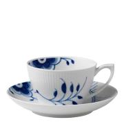 Royal Copenhagen - Blue Fluted Mega Teekuppi ja lautanen 28 cl