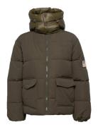 W. Hooded Puffer Jacket Vuorillinen Takki Topattu Takki Green Svea