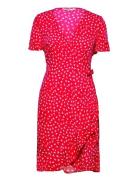 Onlolivia S/S Wrap Dress Wvn Noos Lyhyt Mekko Red ONLY