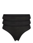 Brief 3 Pack Thong Reg Carin Stringit Alusvaatteet Black Lindex