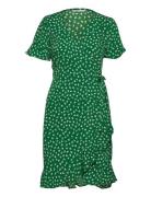 Onlolivia S/S Wrap Dress Wvn Noos Lyhyt Mekko Green ONLY