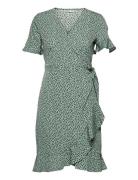 Onlolivia S/S Wrap Dress Wvn Noos Lyhyt Mekko Green ONLY