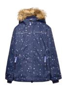 Nolan Reflective Winter Jacket Parka Takki Blue Racoon