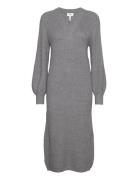 Objmalena L/S Knit Dress Noos Maksimekko Juhlamekko Grey Object