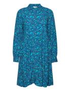 Yaspolly Ls Shirt Dress S. Lyhyt Mekko Blue YAS