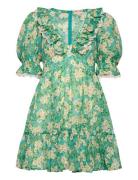 Chiffon Puffed Mini Dress Lyhyt Mekko Green By Ti Mo