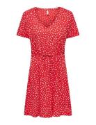 Onlmay S/S V-Neck Short Dress Jrs Noos Lyhyt Mekko Red ONLY