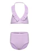 Bikini Bg Rib With Fril High Bikinit Purple Lindex