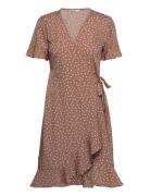 Onlolivia S/S Wrap Dress Wvn Noos Lyhyt Mekko Brown ONLY