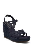 Essential Basic Wedge Sandal Kiilakorkokengät Blue Tommy Hilfiger