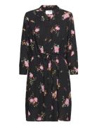 Slfdamina 7/8 Aop Dress B Noos Lyhyt Mekko Black Selected Femme