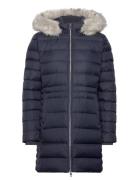 Tyra Down Coat With Fur Vuorillinen Takki Topattu Takki Navy Tommy Hil...