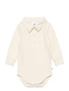 Cozy Me L/S Shirt Body Bodies Long-sleeved Cream Müsli By Green Cotton