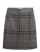 Annali Check Skirt Lyhyt Hame Grey A-View