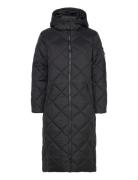 Crgaiagro Long Jacket Topattu Pitkä Takki Black Cream