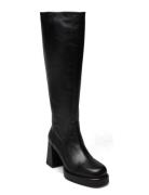 High Heel Boot With Platform Korkeavartiset Saapikkaat Black Laura Bel...