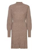 Vmvera Ls Short Knit Dress Vma Lyhyt Mekko Brown Vero Moda