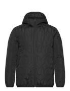 Puffer Jacket W?.Hood Vuorillinen Takki Topattu Takki Black Lindbergh