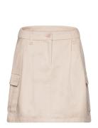 Cargo Skirt Lyhyt Hame Cream Rosemunde