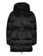 Waisted Down Padded Jacket Vuorillinen Takki Topattu Takki Black Calvi...