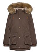 Twill Nylon Boy Parca Parka Takki Brown Mikk-line