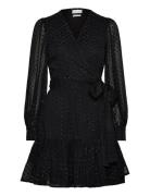 Synne Wrap Dress Lyhyt Mekko Black Creative Collective