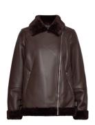 Vmemmy Shearling Jacket Nahkatakki Brown Vero Moda