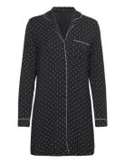 Shirtdress Ls Jersey Dots Yöpaita Black Hunkemöller