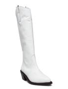 Mount Bright White Leather Boots Korkeavartiset Saapikkaat White ALOHA...