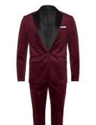 Velvet Tuxedo Suit Puku Burgundy Lindbergh