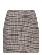 Skirt Tuva Check Lyhyt Hame Brown Lindex