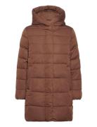 Women Coats Woven Regular Topattu Pitkä Takki Brown Esprit Collection