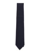 Solid Navy Cotton Tie Solmio Kravatti Blue AN IVY