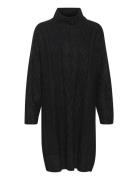 Crcabin Knit Dress - Mollie Fit Lyhyt Mekko Black Cream