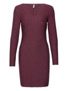 Onlastra L/S V-Neck Glitter Dress Jrs Lyhyt Mekko Burgundy ONLY