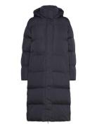 Longline Hooded Puffer Coat Topattu Pitkä Takki Navy Superdry