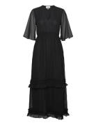 Pleated Georgette Maksimekko Juhlamekko Black Ganni