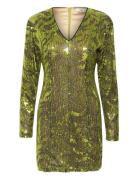 Paisleygz Ls Short Dress Lyhyt Mekko Green Gestuz