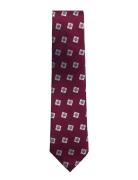 Burgundy Triple Square Silk Tie Solmio Kravatti Burgundy AN IVY