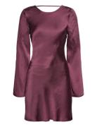 Satin Mini Dress Lyhyt Mekko Burgundy Gina Tricot