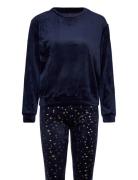 Pj Set Velours Stardust Pyjama Navy Hunkemöller