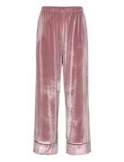 Pant Shiny Velours Piping Pyjamahousut Olohousut Pink Hunkemöller