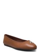 Th Leather Ballerina Ballerinat Brown Tommy Hilfiger