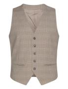 Checked Stretch Waistcoat Puvun Liivi Beige Lindbergh