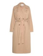 Vijancine L/S Long Trenchcoat - Noos Ohut Pitkä Takki Beige Vila