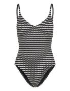 Mesh Effect V Neck Piece Uimapuku Uima-asut Black Seafolly