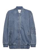 Denim Bomber Jacket Farkkutakki Denimtakki Blue Mango