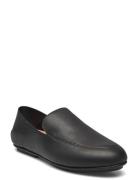 Allegro Crush-Back Leather Loafers Loaferit Matalat Kengät Black FitFl...