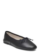 Leather Ballet Flats With Bow Ballerinat Black Mango